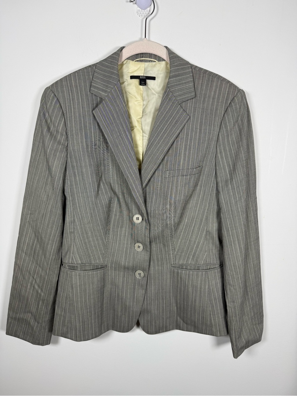 HUGO BOSS | Jisara Striped Virgin Wool Blazer Size 14